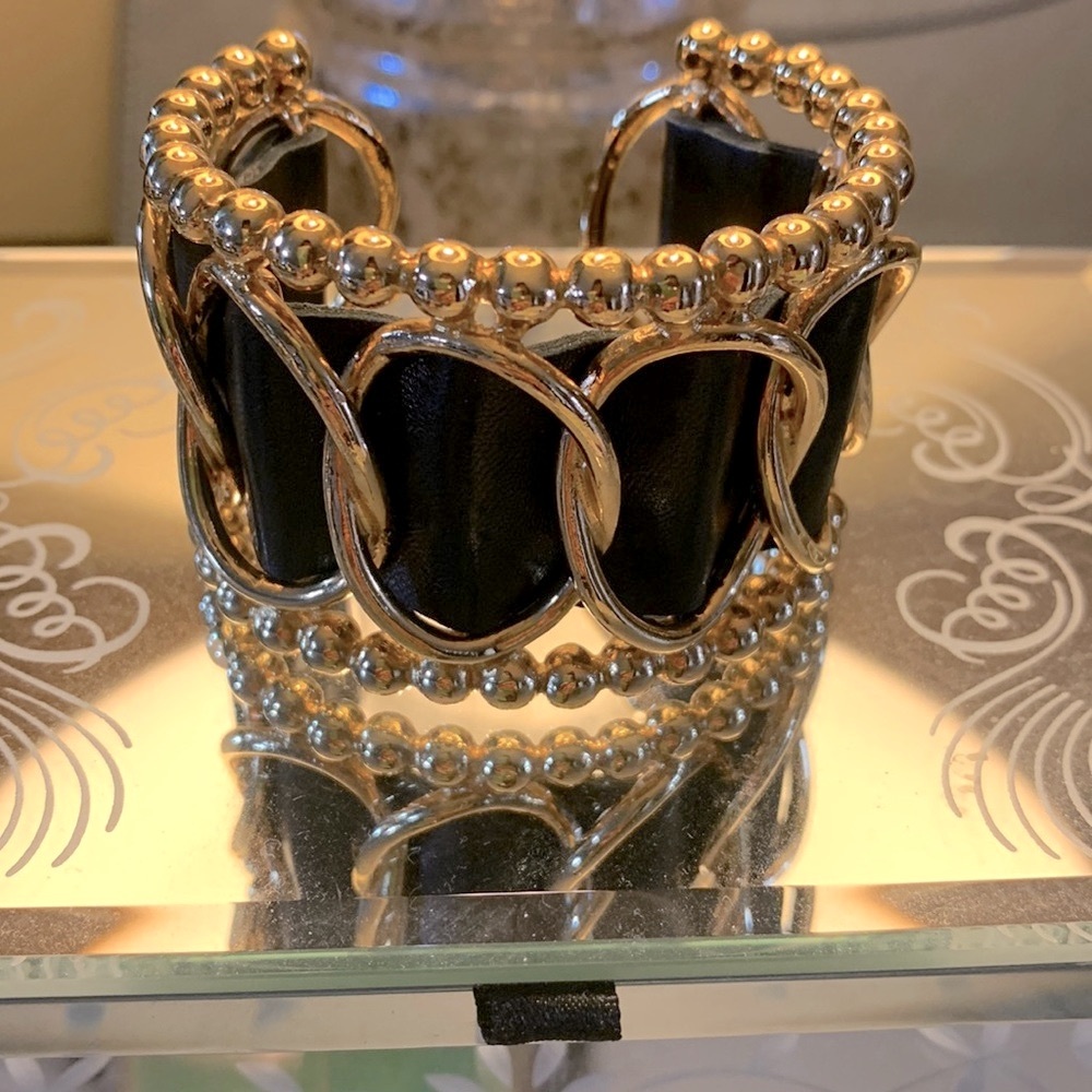 Gold and Black Statement Cuff Bracelet